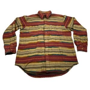 VINTAGE Territory Ahead Button Shirt Men M Southwest Navajo Blanket Boho 80s 90s